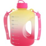 THE GYM KEG 1 Gallon Water Bottle (128oz) | Gym Bottle with Straw Lid, Carry Strap Motivational Time Markings | Sport Water Bottles with Times to Drink, Large Reusable Bottle, Leakproof & BPA-free